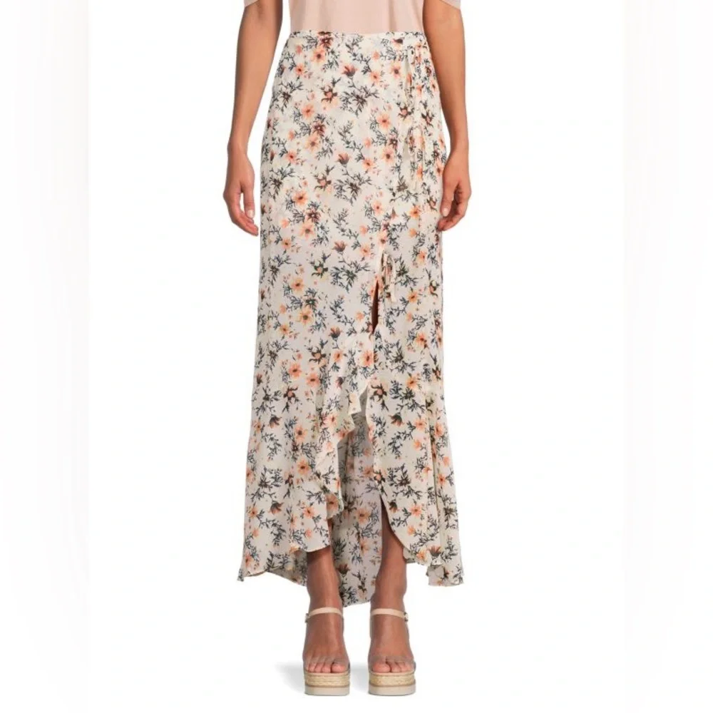 FREE PEOPLE Floral High Low Maxi Skirt NWOT Size - 4 - Picture 2 of 3